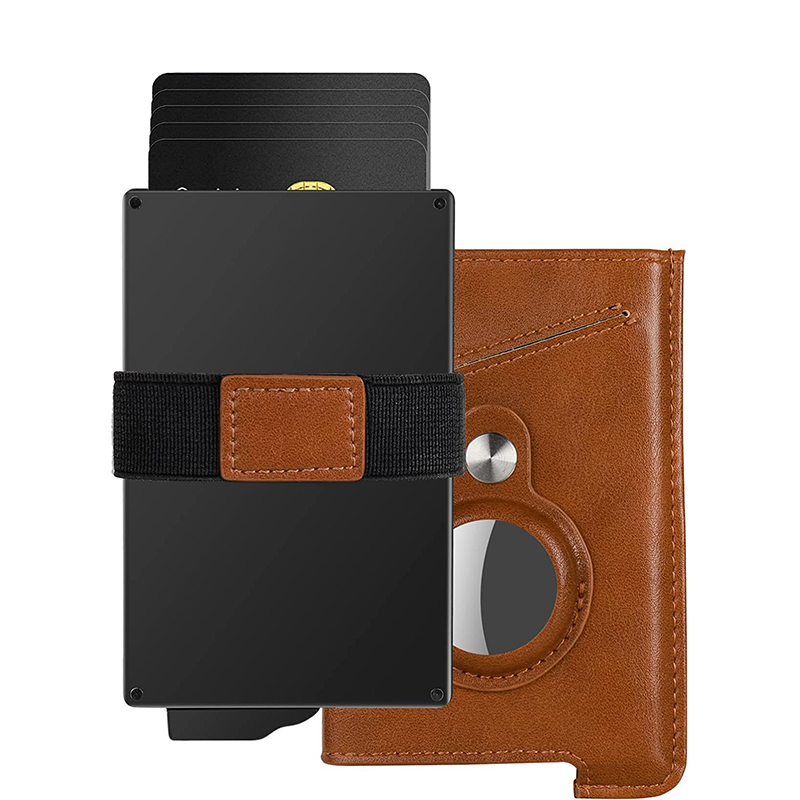 Fashion Style Custom PU Leather Slim RFID Blocking Smart Pop Up Credit Card Holder Wallet for Men