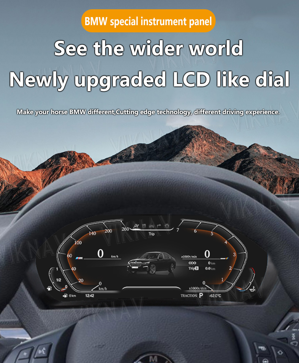 Viknav For BMW X5 E70 (2007-2013) 12.3 inch Digital Dashboard Car Panel Vehicle Accessories Smart Display Cluster HD LCD