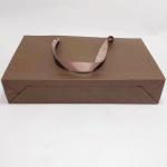 High End Kraft Paper Bag Printed Ribbon Handle Bags Carry Gift 31.5 X 6.4 X 19cm