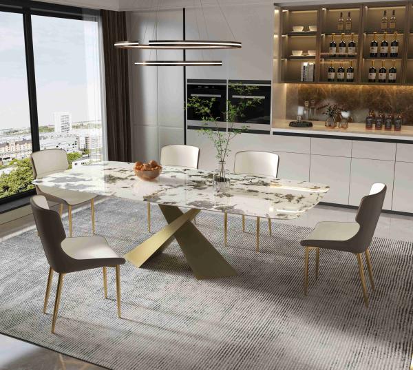 Bright Rock Board Small Apartment Dining Table Chair Sets Nordic Modern Light