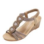 BS174 Fashion Sandals Women'S European And American Rhinestone Cross Strap Back