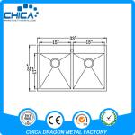 hotel restaurant kitchenware european style double bowl kitchen sink with