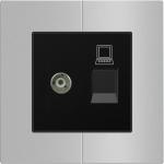 D9 aluminum Multimedia Wall Socket , Satellite Digital Tv Aerial Socket