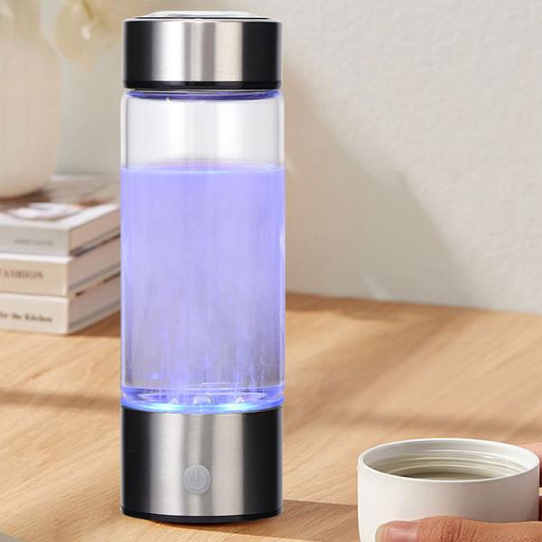 Rechargeable Portable Glass Hydrogen Water Generator Bottle with 420-450ML Capacity