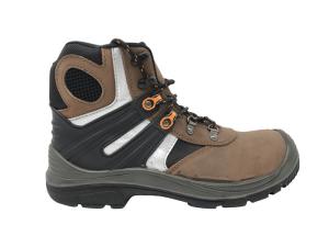 China Breathable Camel High Cut Work Boots , Waterproof Steel Toe Boots For Wide Feet wholesale