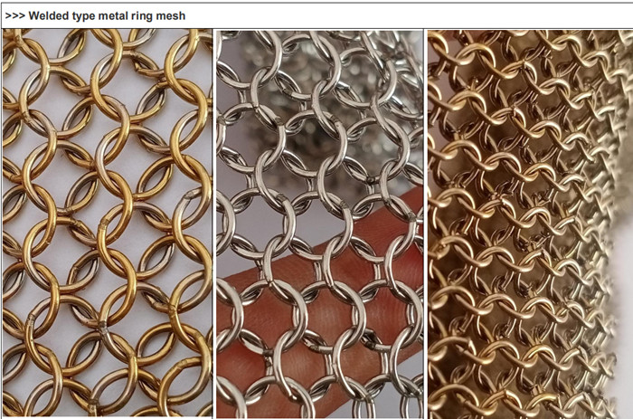 Design And Manufacture Metal Mesh Curtain With Stainless Steel Rings