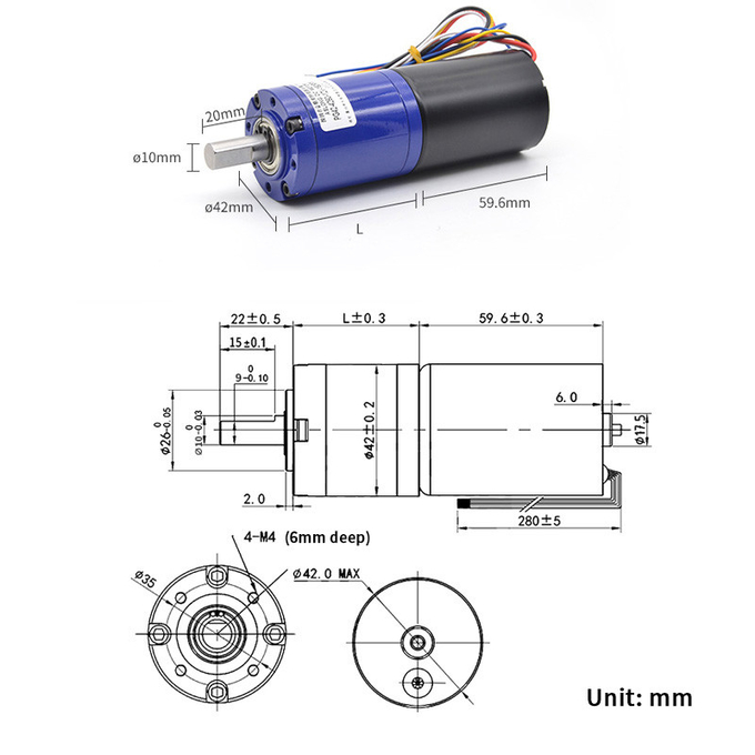 90rpm High Torque Brushless Planetary Gear Motor 12V 24V Low Nosie