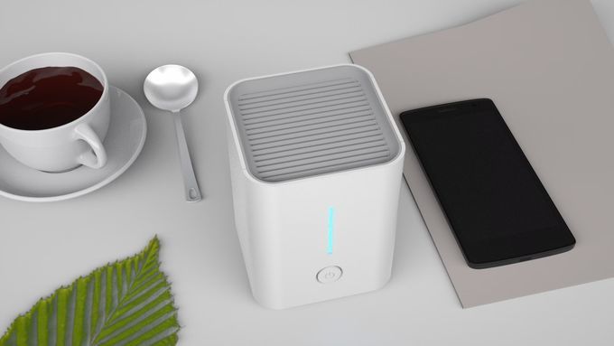 Table top mini purifier with UVC LED disinfection function and active carbon PM2.5 purification