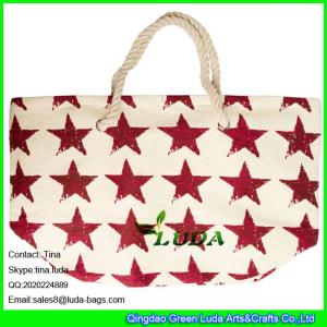 China LUDA 2016 summer oversized seastar printed paper straw beach bags wholesale