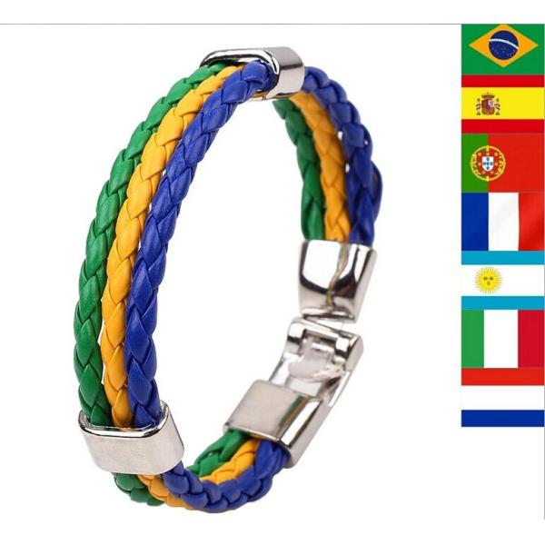 Quality Multi-country World Cup commemorative bracelet bracelet braided leather bracelets for sale