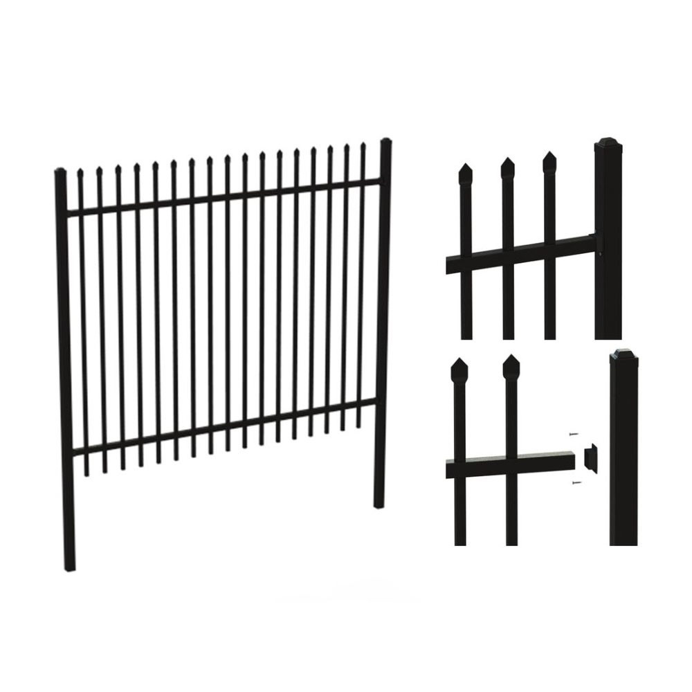 Residential Outdoor 6x8 Removable Decorative Wrought Iron Fence Panels