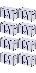 clear extra large moving storage bags zipper foldable heavy-duty tote space saving boxes packing bag