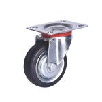 8inch Zinc Plated Diameter Black Rubber Furniture Industry Trolley Barrow Caster