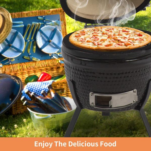 Black Color 32cm 13 Inch Kamado Grill High Degree Fired Resistance