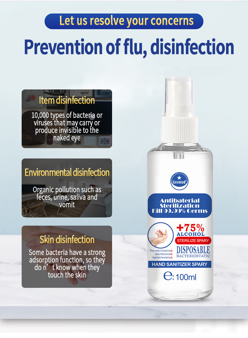 100ML 75% Alcohol Anti Bacterial Hand Sanitiser Gel CE FDA For Adults / Children