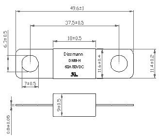 Mini Size DC58V Low Voltage Fuses Flat plug Fuse produced by Chinese Supplier