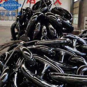 China Grade U2 Black Painted Studlink Anchor Chain wholesale