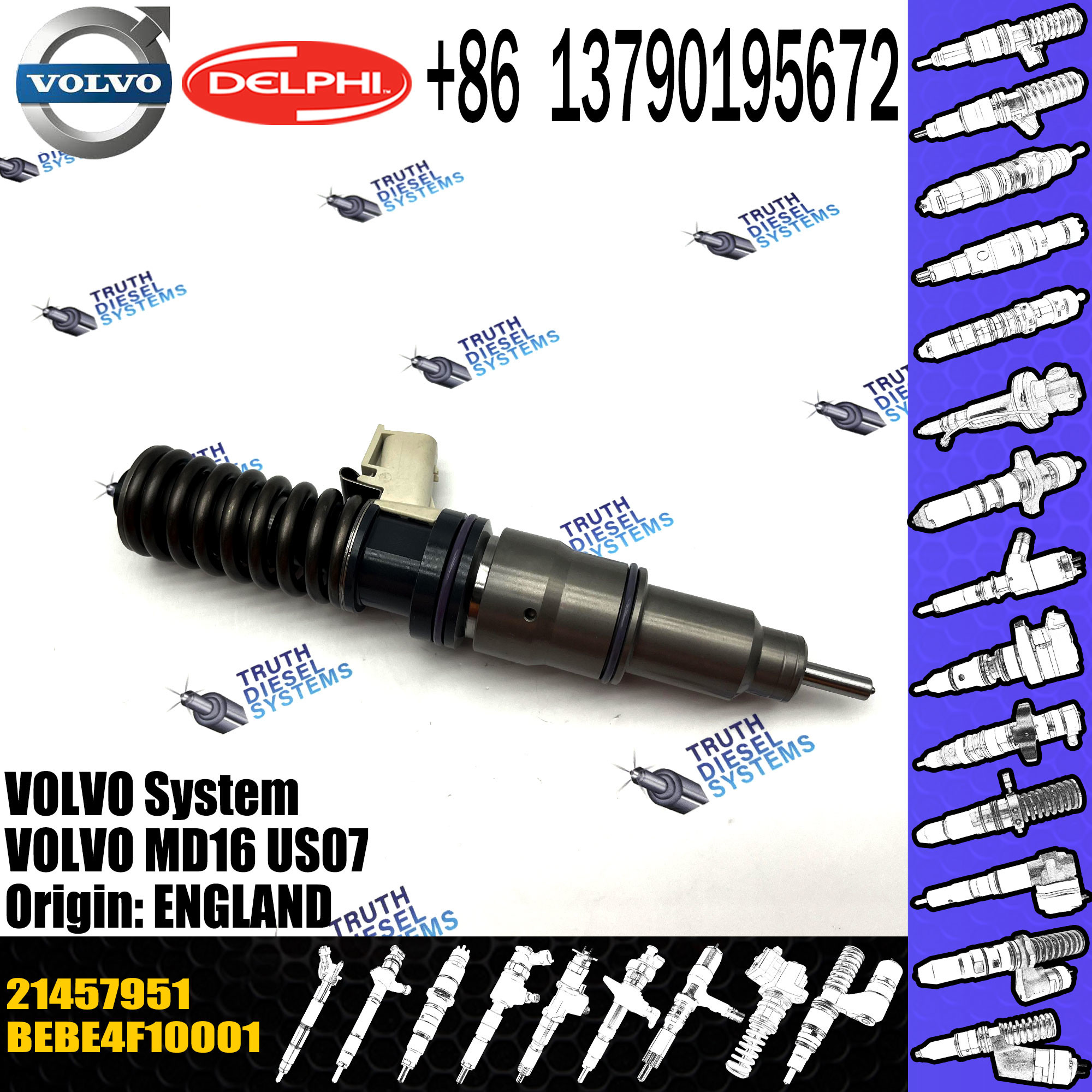 20977565 21244717 21246331 21446260 21451295 ELIC Engine Common Rail Fuel Injector 21457950 21457951 21457952 21458369