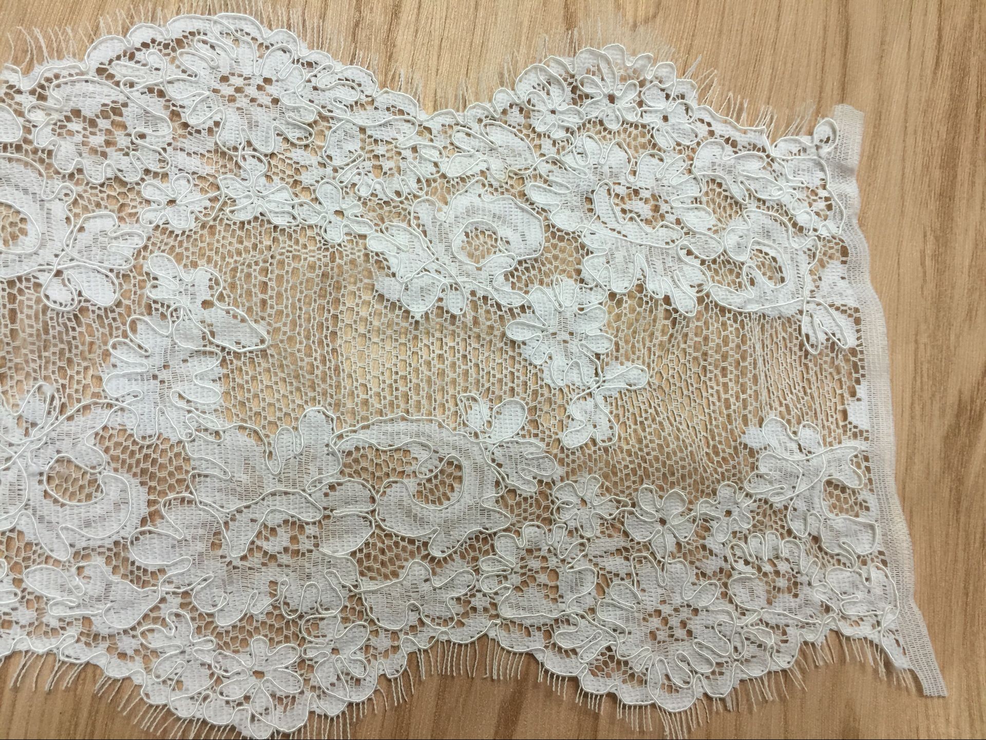 Jacquard Lace border for Wedding dress Cord lace edge in Ivory Color