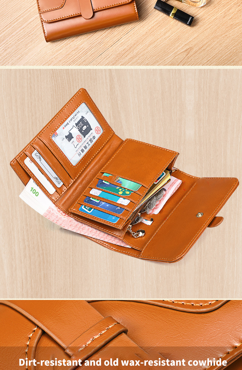 Women's Wallet Genuine Leather Clutch Money Bag Short Gender Women Vintage Card Holder