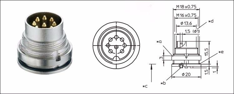 Antenna 8pin AISG RET Cable With M16 Circular Connectors