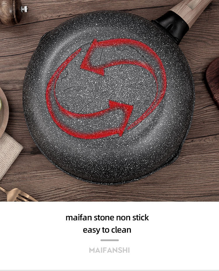 New Arrival Induction Omelet Pans Maifan Stone Coating Aluminum Frypan Non Stick Granite Frying Pan Skillet Pan