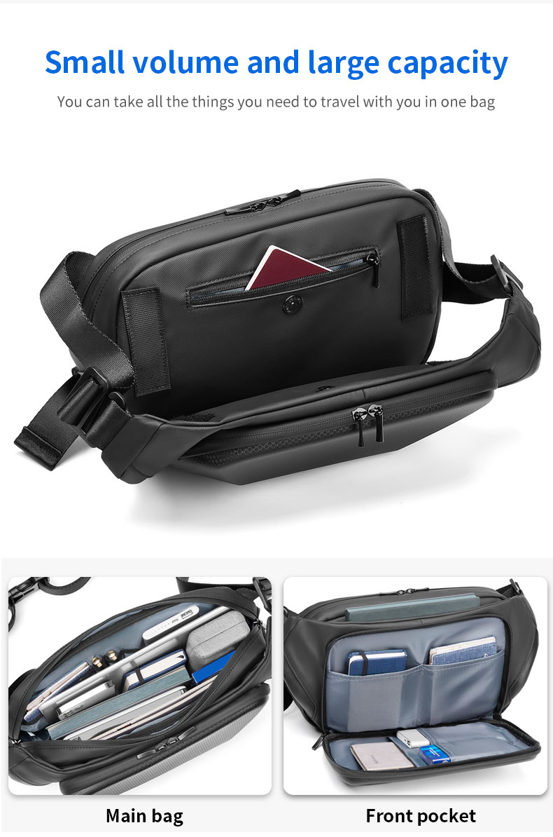 MingLu Polyester Men'S Anti Theft Sling Bag Daily Used Eco Friendly