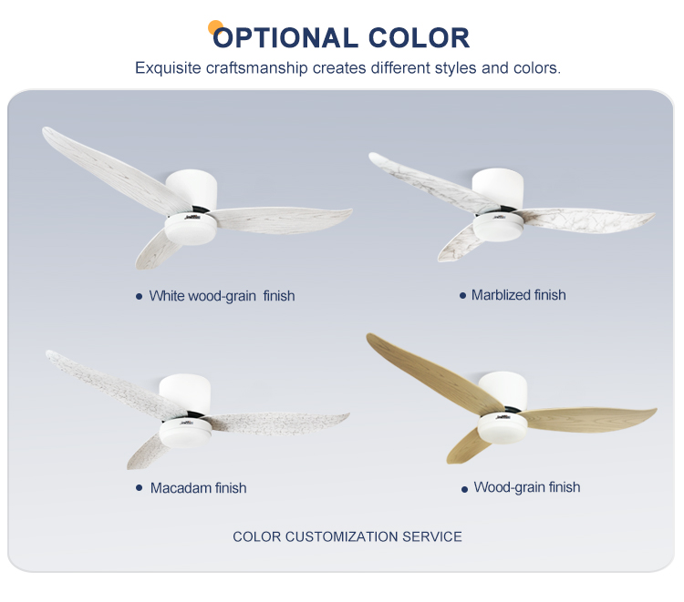 2022 Design 52 inches LED Lighting Ceiling Mounted Fan with Metal Lamp Body Material