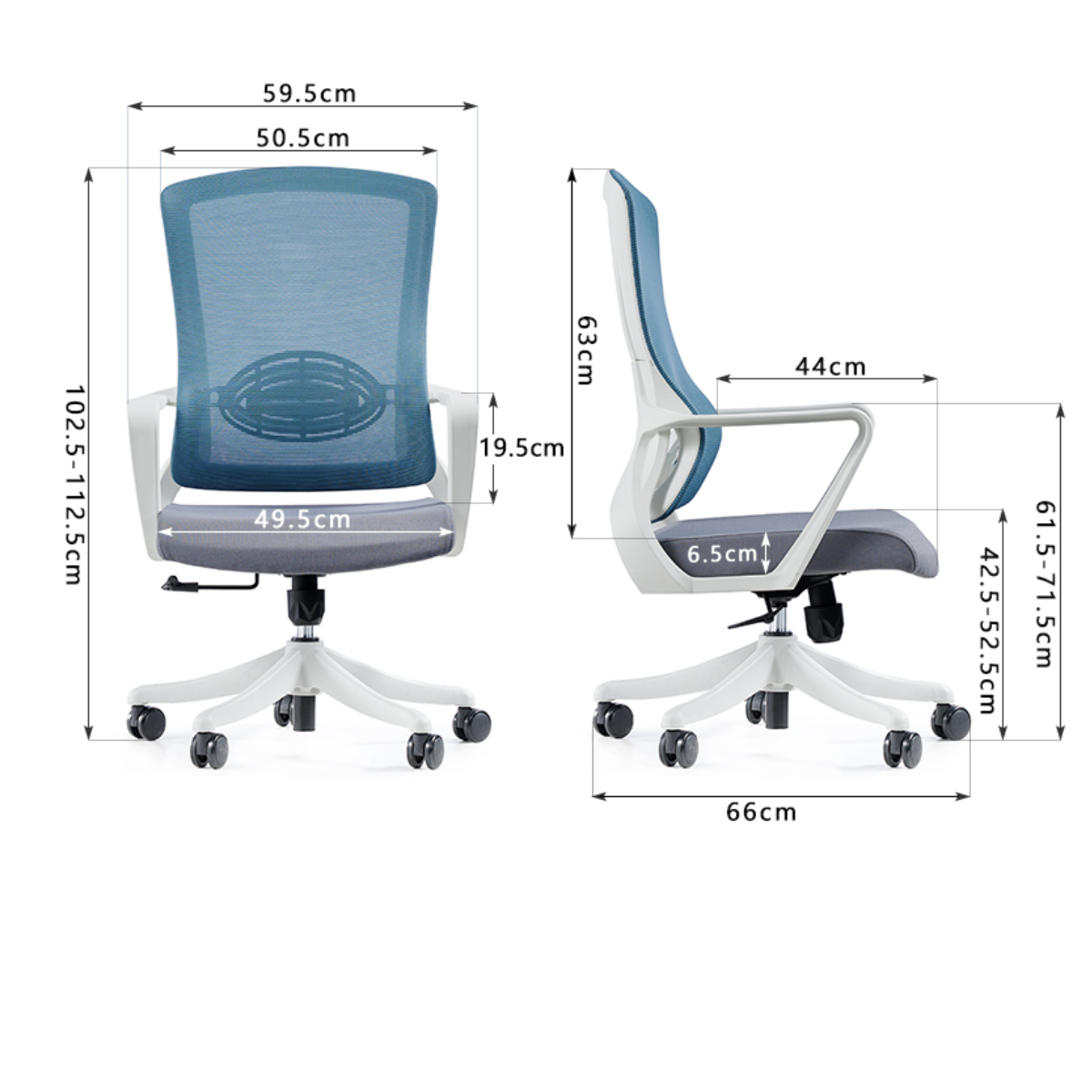Adjustable Height Mid Back Staff Swivel Mesh Office Chair with Solid Wood Legs Armrest