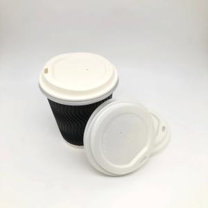 China Black PLA Tableware CPLA ф85mm Strawless Plastic Lids Lightweight wholesale
