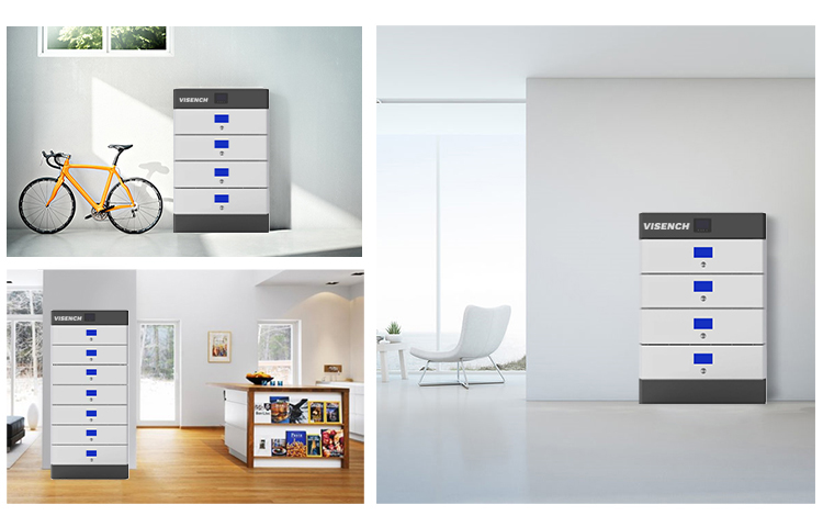 Visench brand Stacked Storage Battery 20kwh 30kwh Home Energy Storage Lfep04 Lithium Ion Battery for solar battery