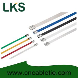 China 4.6*650mm 316/304/201 grade Ball-lock stainless steel cable ties wholesale