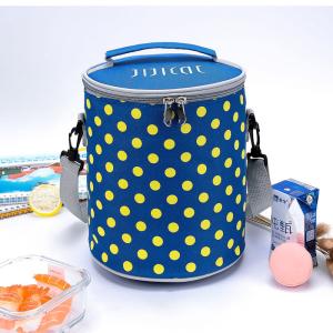 China Barrel Shape Polyester Insulated Tote Lunch Bag wholesale