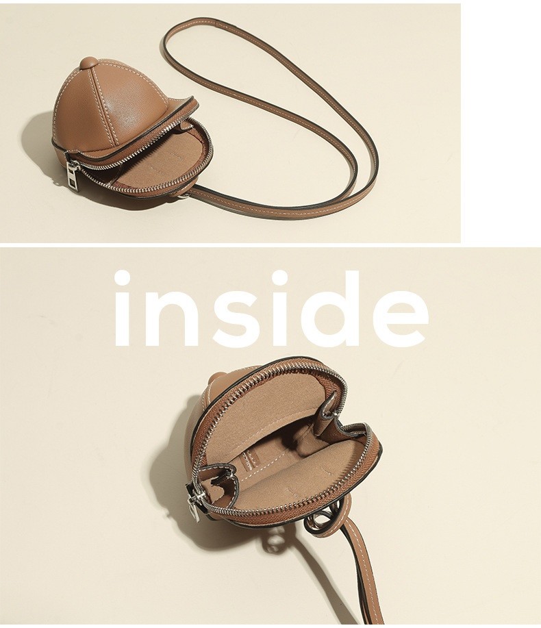 Women Genuine Leather Hat Design Shoulder Bag