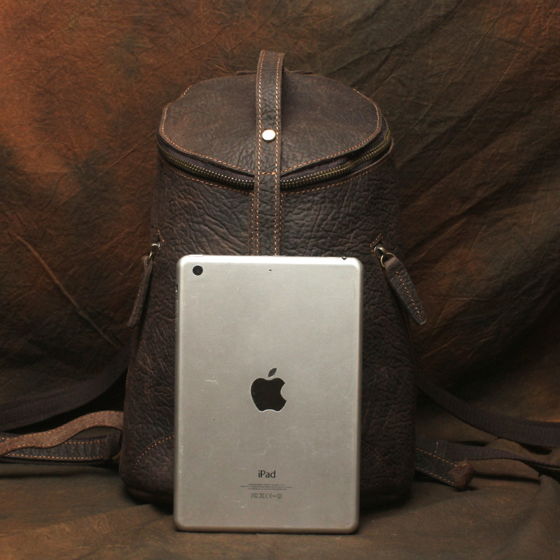 Bucket Retro Soft Anti Theft Genuine Leather Backpack