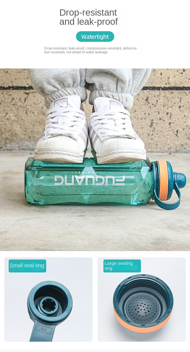 Food Grade No Odor 800ml/1000ml/1400ml/2000ml Water Bottle Bpa Free Plastic Water Bottles High Temperature Resistance Customized Acceptable