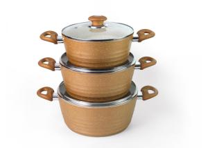 China Pressed Aluminum 24cm Casserole With Lid Non Stick Soup Pot wholesale