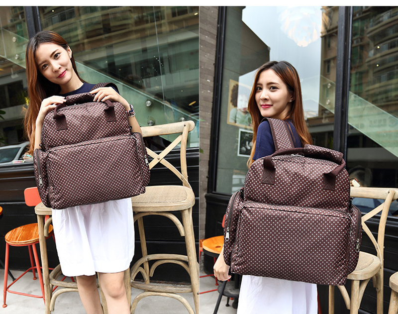 Waterproof Anti-theft Nappy Tote Diaper Bag Multi-Function Travel Backpack Maternity Diaper Shoulder Bag with Changing Mat
