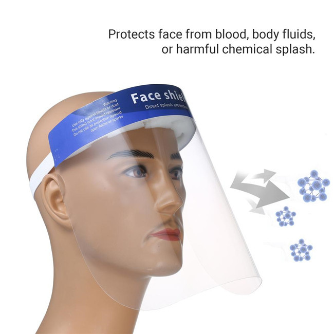 Disposable Protective Face Shield Adjustable Velcro Band For Eye Glasses