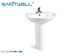China White Bathroom Oval Wash Basin Ceramic Art Sink 700*500*780 mm Size wholesale