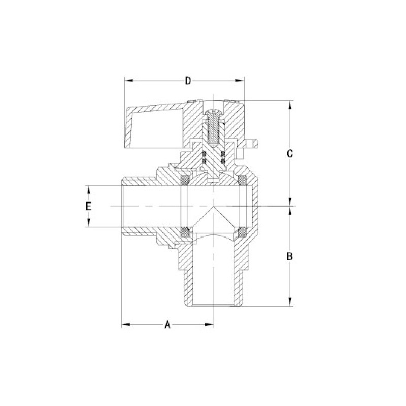 Male And Female Threaded Brass Gas Ball Valve M1/2" X F3/4" Male X Female HPB57-3 Max 8 Bar