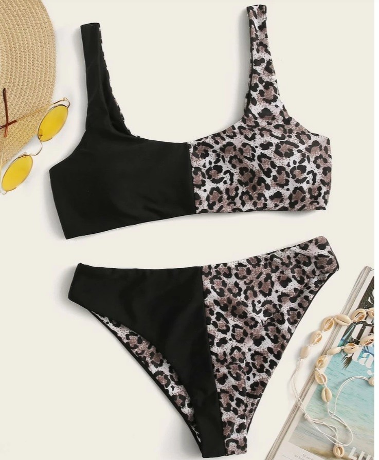 Tiered Layer Tie a Knot Front Top With Low waist Bikini swimsuit high cut