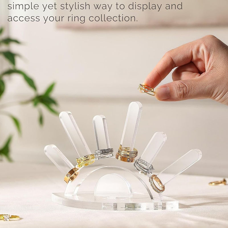 Custom Color Acrylic Display Lucite Ring Holder Organizer For Jewelry Collection