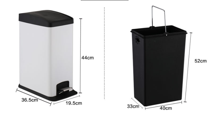 Stainless Steel Kitchen Garbage Can With Foot Pedal Waste Bin Dustbin for Office