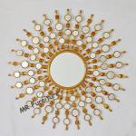 Fashionable Metal Mirror Wall Decor Geometric Design Durable Material