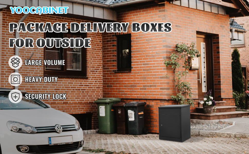 Galvanized Steel Parcel Mailbox for Outside Extra Large Package Delivery Post Mount