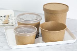 China Food Grade Disposable Food Grade Bamboo Paper Bowls For Salad Soup wholesale