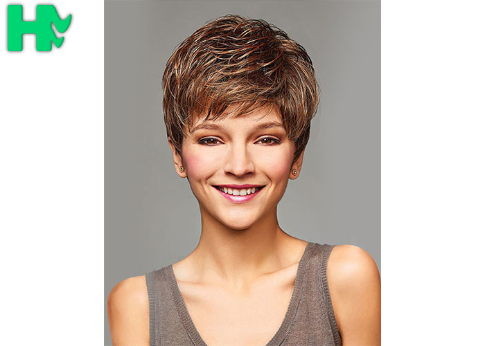 Heat Resistant Synthetic Choppy Bangs Short Wigs For Women Health And Breathable