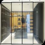 Wardrobe Bedroom Closet Set Tempered Glass Sliding Doors Customized