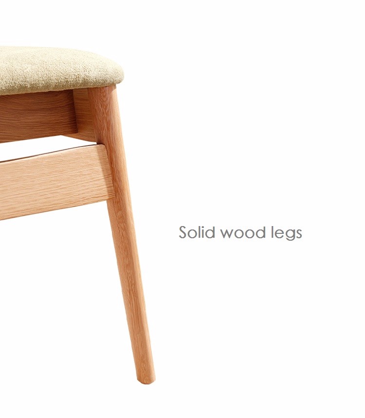 Oak Wood Upholstered Fabric Modern Dining Chair